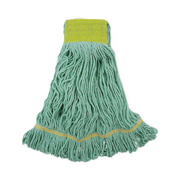 Boardwalk Large Looped-End Wet Mop, Green, Cotton/Synthetic, PK12, BWK1200LCT BWK1200LCT - main